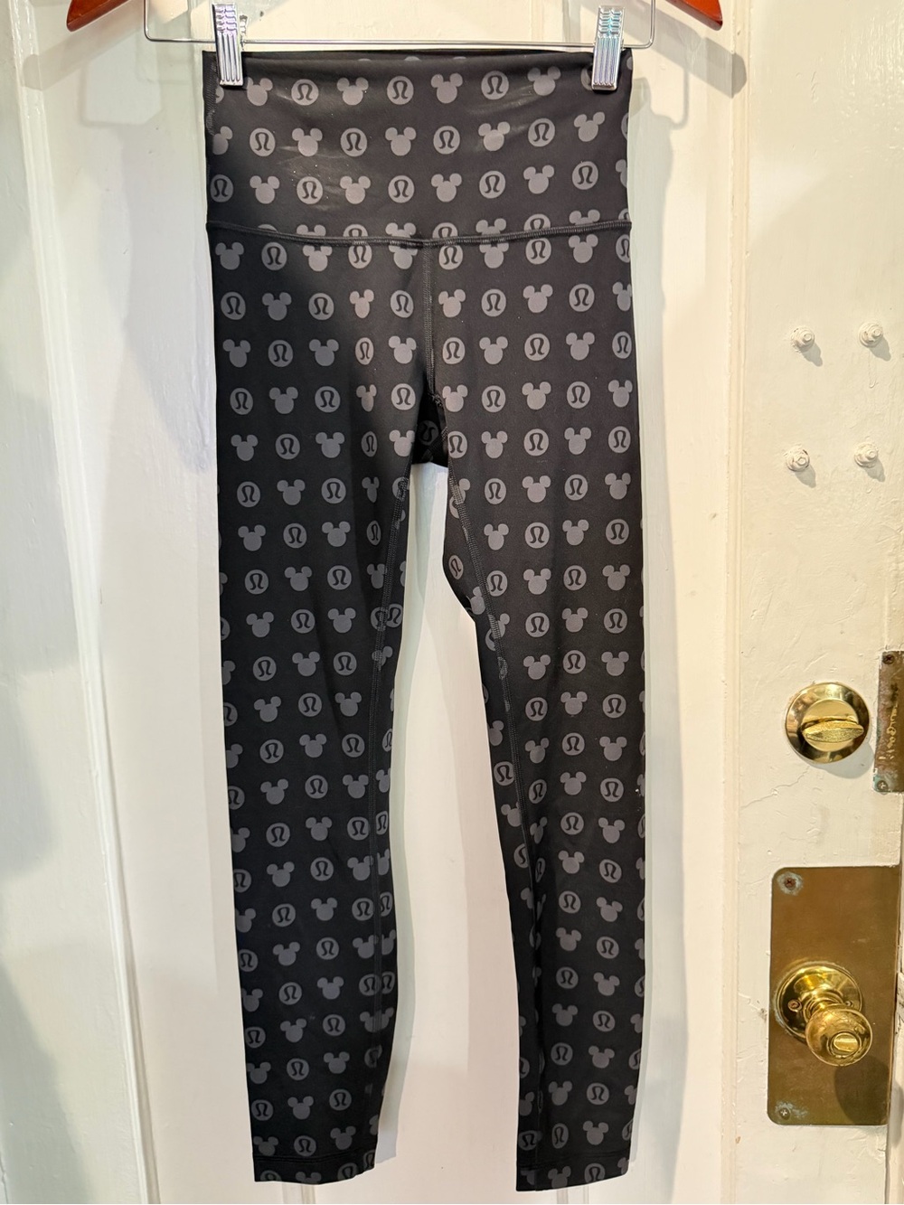 Lululemon Kids Black Mickey Print Leggings